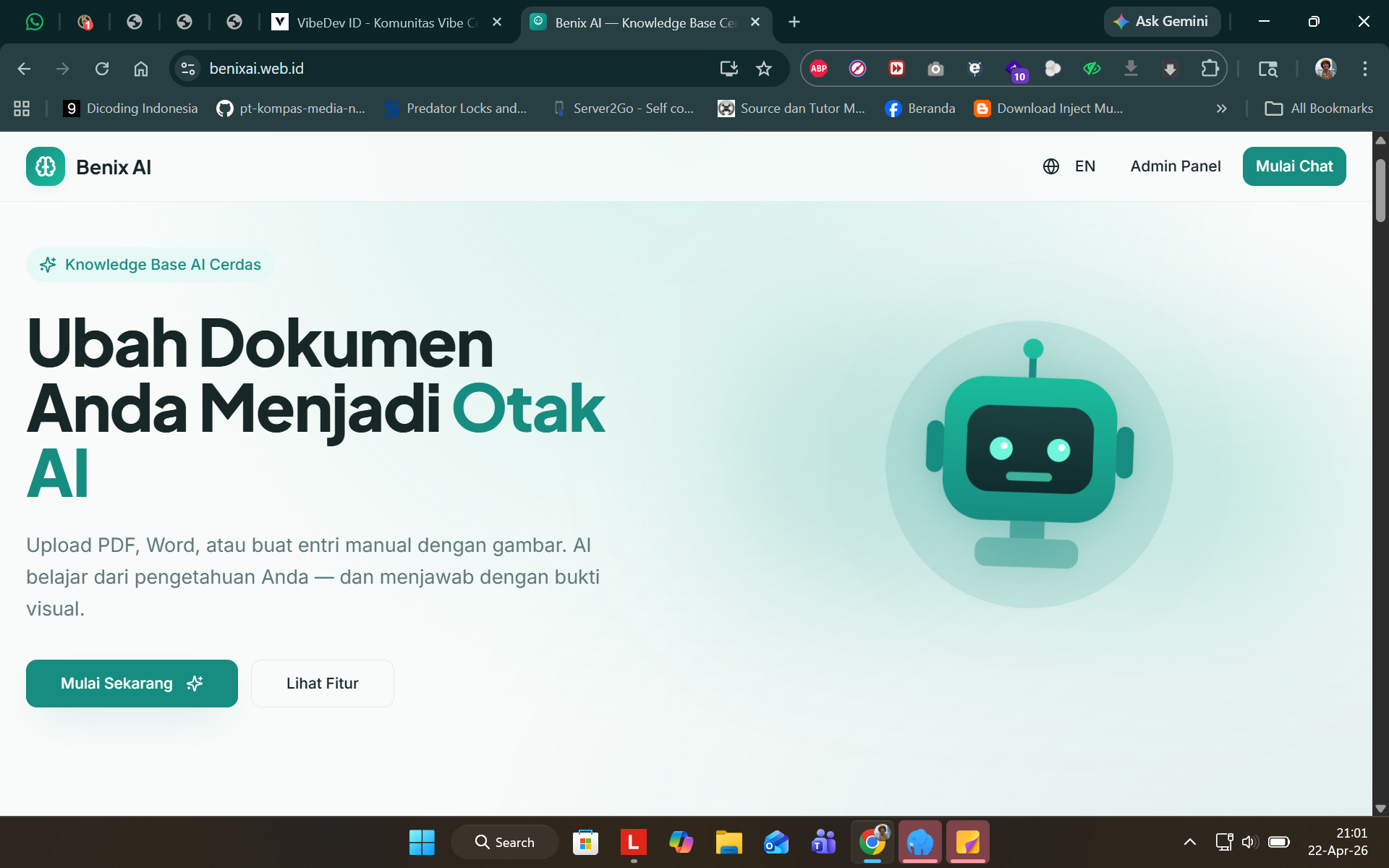 Benix AI - Knowledge Base AI Cerdas